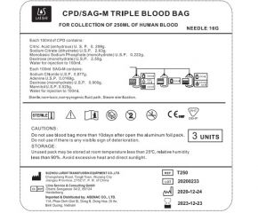 TRIPLE BLOOD BAG 250ML